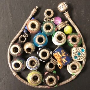 Pandora bracelet with charms